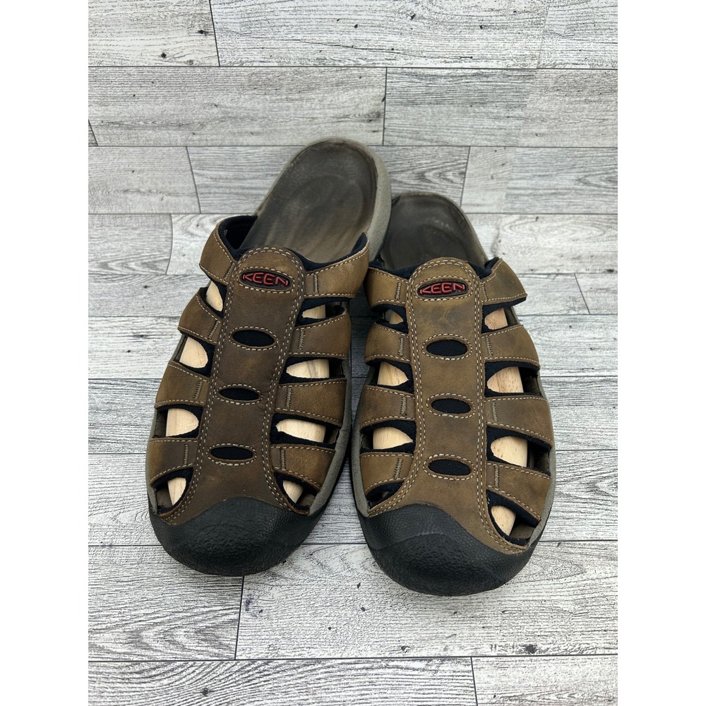 Keen Men Arroyo Slide Brown Leather Fisherman Sandals Shoes Size 10 US 43 EU
